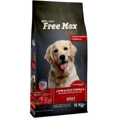 bilmama Freemax dog adult lamb rice - суха храна за пораснали кучета от всички породи, с агне и ориз, 15 кг - Турция