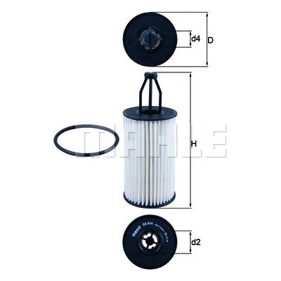 Olejový filter MAHLE ORIGINAL OX 814D (OX814D)