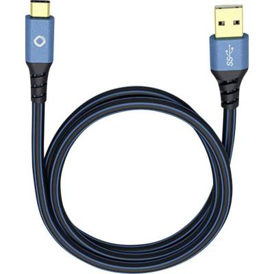 Oehlbach 9328 USB USB 3.2 Gen1 USB-A zástrčka USB-C ® zástrčka 3m modrý
