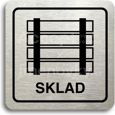 ACCEPT Piktogram sklad - stříbrná tabulka - černý tisk