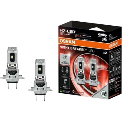 H7 LED Night Breaker Speed +450% 64210DWNBSP 450-2HB 6000K 2ks OSRAM