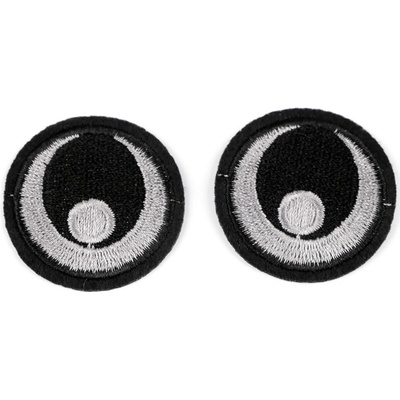 Nažehlovačka / nažehlovací oči Ø38 mm Varianta: 1 černá, Balení: 2 ks