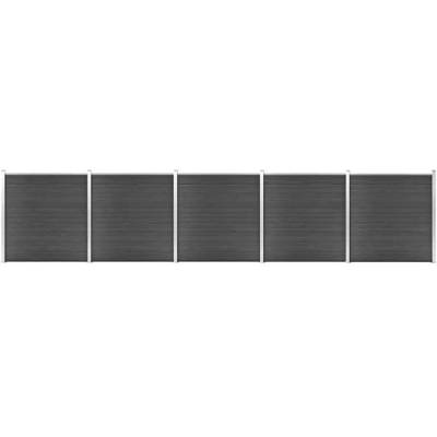 vidaXL Set plotového dílce WPC 872 x 186 cm černý
