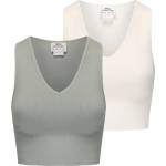 Slazenger 2pk Croptank Womens - Green/Sugar