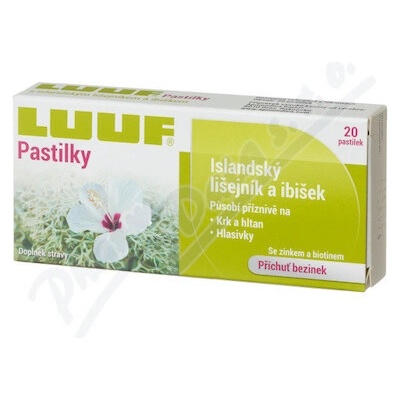 LUUF pastilky při kašli a nachlaz.s isl.lišej. 20 tabliet