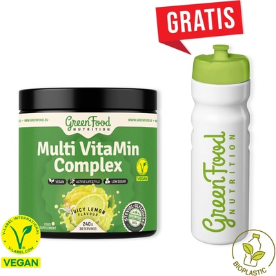 GreenFood Nutrition Multi VitaMin Complex 240 g + Ekologická fľaša Citrón