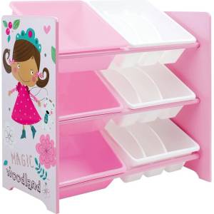 Ginger Home Органайзер за Детски Играчки и Книжки, Етажерка с 6 Кутии за Съхранение - dreams (tf5191)