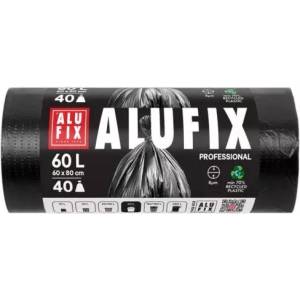 Alufix Торби за отпадъци 60 литра 60x80 см черни HDPE 8m 40 бр