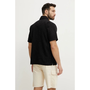 OAS Памучна риза oas мъжка в черно със свободна кройка с класическа яка 7106 (7106.01)