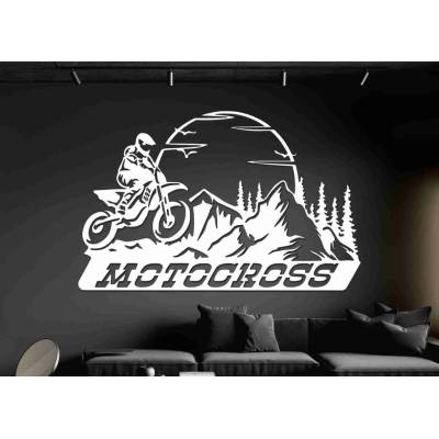 Drevený obraz na stenu - MOTOCROSS