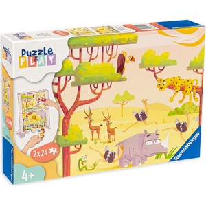 Ravensburger Пъзел-настолна игра Ravensburger от 2 х 24 части - Време за сафари (05594) - baby