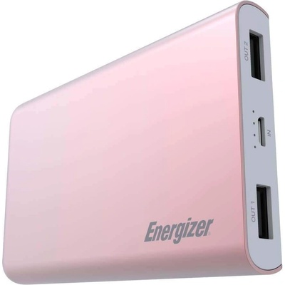 Energizer HighTech Power Bank 8000 mAh - преносима външна батерия с 2xUSB-A изходи за зареждане на мобилни устройства (розово злато)