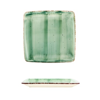 Image 1 of Gural Porselen - Green Квадратна чиния 22x22cm. (NBNORD22X22DU50YS) (0180498)