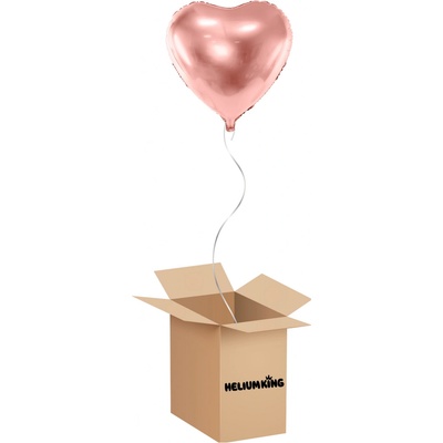 HeliumKing Balónový box Srdce ružovozlatý 45 cm