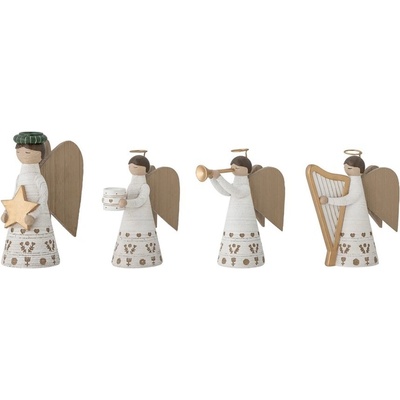 Bloomingville Svietniky Abba biele polyresin SET 4ks