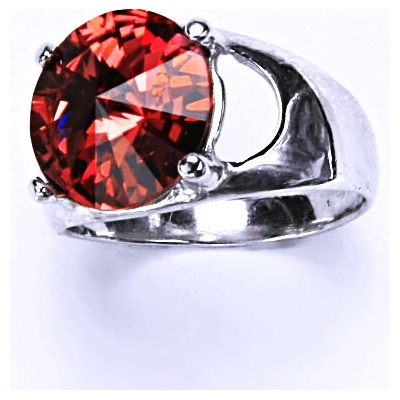 Čištín Stříbrný s krystalem Swarovski Rivoli Paparadcha T 1188