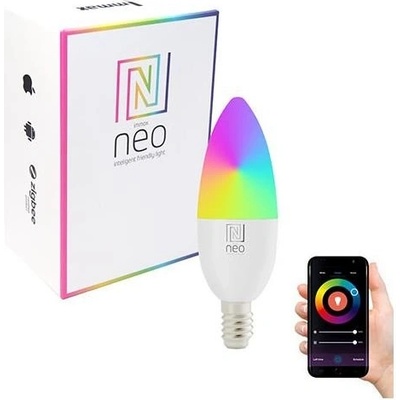 Immax NEO LITE Smart, žiarovka LED E14 6W RGB+CCT farebná a biela, stmievateľná, WiFi
