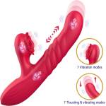 Erospace G-Spot Vibrator with Thrusting Motion & Clitoral Stimulation Sweet Play A2 Red