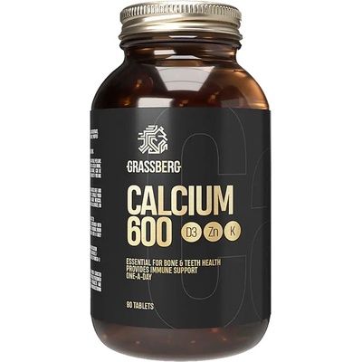 Grassberg Calcium 600 + D3 + Zn + K, 90 таблетки, Grassberg (7221)