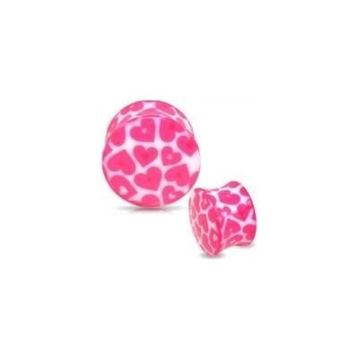 Šperky4U plug do ucha se srdíčky PL01037 PL01037-16