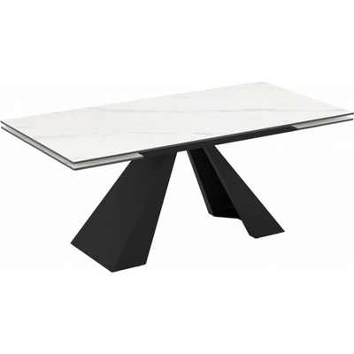 Velmoro Трапезна маса monza разтегателна бял мрамор/черно
