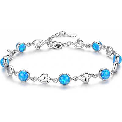 Mabell Dámsky strieborný náramok BLEONA Ag 925, 6.5 g SK221XYSL0867-BLUEOPALC45