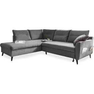 Miuform Светлосиво кадифено ъглово канапе L, ляв ъгъл Stylish Stan - Miuform (Stylish Stan HAEECL-2QR OTT4)