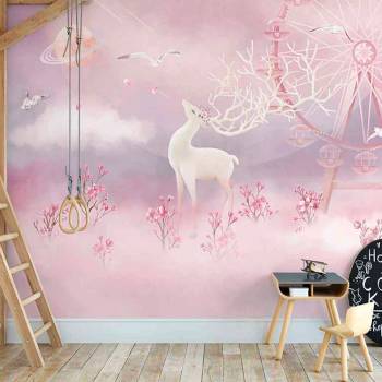 Image 1 of Art gift Детски тапет - Розов лунапарк