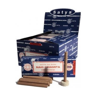 Shrinivas NAG CHAMPA - modré - vonné válečky dhoop stojánek 30 gr 10 ks