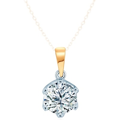 SAVICKI Висулка Savicki: двуцветно злато, лабораторни диаманти