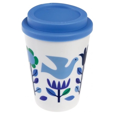 Rex London - Пластмасова чаша с капак - Фолклорни гълъби (28178)