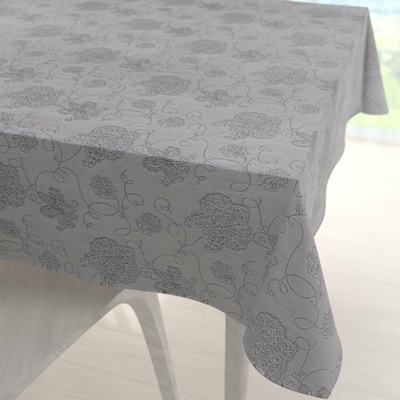 Biante Teflonový čtvercový ubrus TF-083 Květované ornamenty na šedém 150x150 cm
