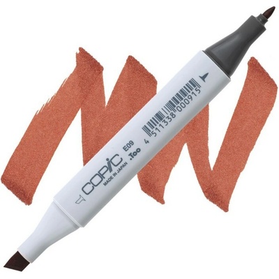 Lihová fixa COPIC Classic oboustranná Fine & Chisel, Burnt sienna (E09)