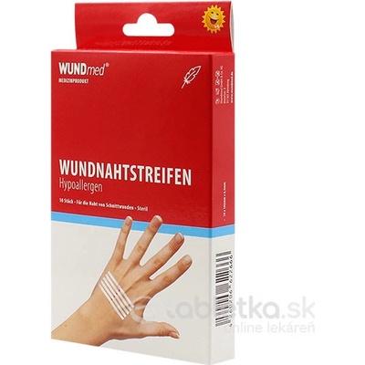 Wundmed Sterilné prúžky na stiahnutie reznej rany 102 mm x 6,4 mm stehy 2 x 5 ks 10 ks