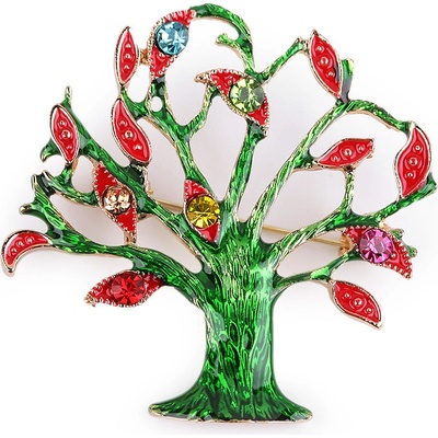 Stoklasa brož s broušenými kamínky strom života zelená