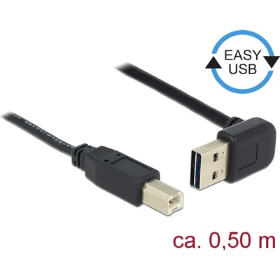 Delock Кабел EASY-USB 2.0 тип A конектор, извит нагоре/надолу USB 2.0 тип B кабел (85183)
