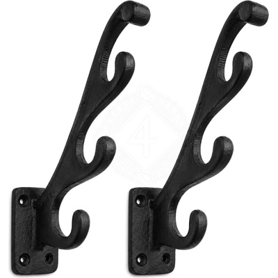 Mystic Colonial Hardware Černé litinové háčky Parohy, sada 2 kusů