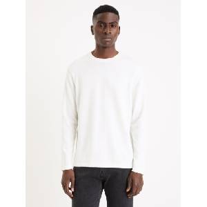 Celio Бял мъжки основен пуловер Celio Gewells Celio | Byal | МЪЖЕ | XXL