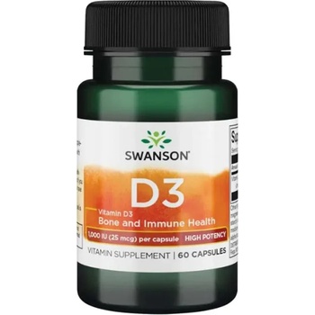 Swanson Vitamin D3, High Potency, 25 mcg, 60 капсули, Swanson (SW1510)