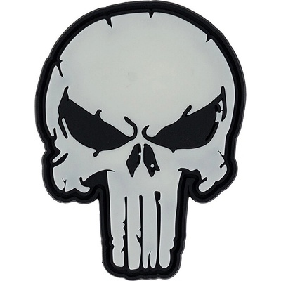 Gumová nášivka 101 Inc Punish Skull Glow - svietiací