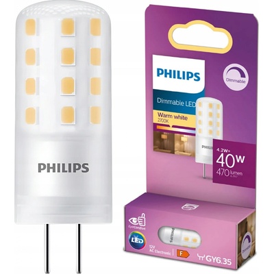 Philips GY6.35 LED kolíková žiarovka 4,2W 827 dim 872016917104600