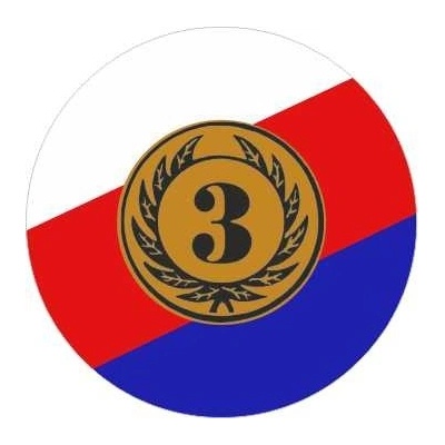 Emblém barevný EM303 česká trikolóra '3'