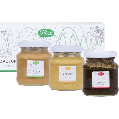 Pleva medy zázvor, květový pyl a ženšen v medu 3 x 170 g