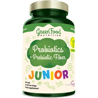 GreenFood Nutrition Junior Probiotika s prebiotickou vlákninou 90 kapslí