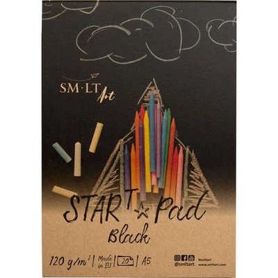 SM.LT Černý papír Blok Smlt Star Pad Black A5 120g 20 listů