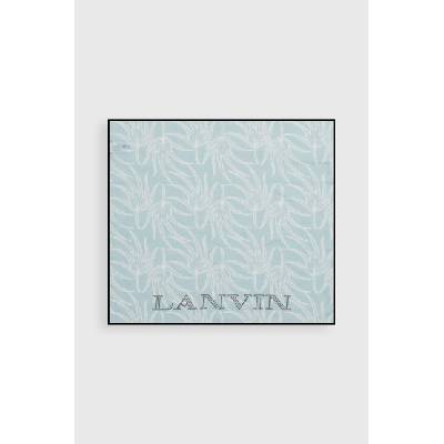 Lanvin Шалче с коприна Lanvin в синьо с десен 6L4545. SR672 (6L4545.SR672)
