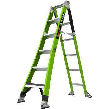Little Giant Ladder Двураменна стълба от фибростъкло 5+4 стъпала Little Giant TELECOMBO с GROUND CUE, V-bar и двупозиционни пети (13946)