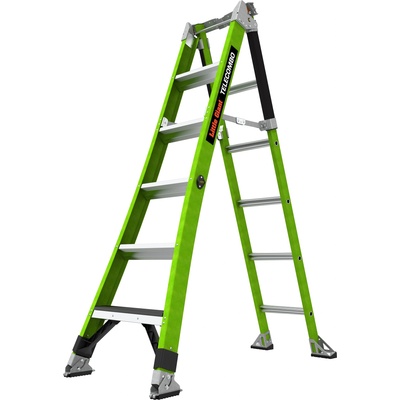Little Giant Ladder Двураменна стълба от фибростъкло 5+4 стъпала Little Giant TELECOMBO с GROUND CUE, V-bar и двупозиционни пети (13946)