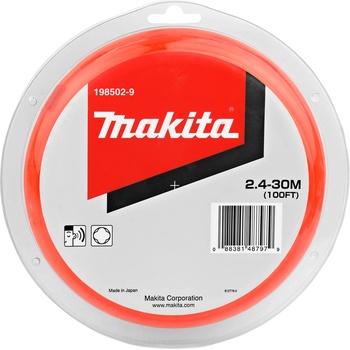 Makita Найлонова струна makita 2.4 мм, оранжева, 30 м, специална за безжични машини e-01806 (e-01806)
