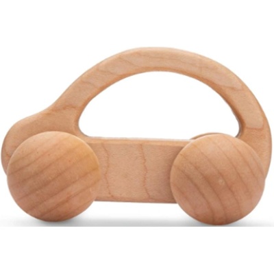 Smart Baby Дървена количка Smart Baby - Светла, с бели колелета (ACT301-01)